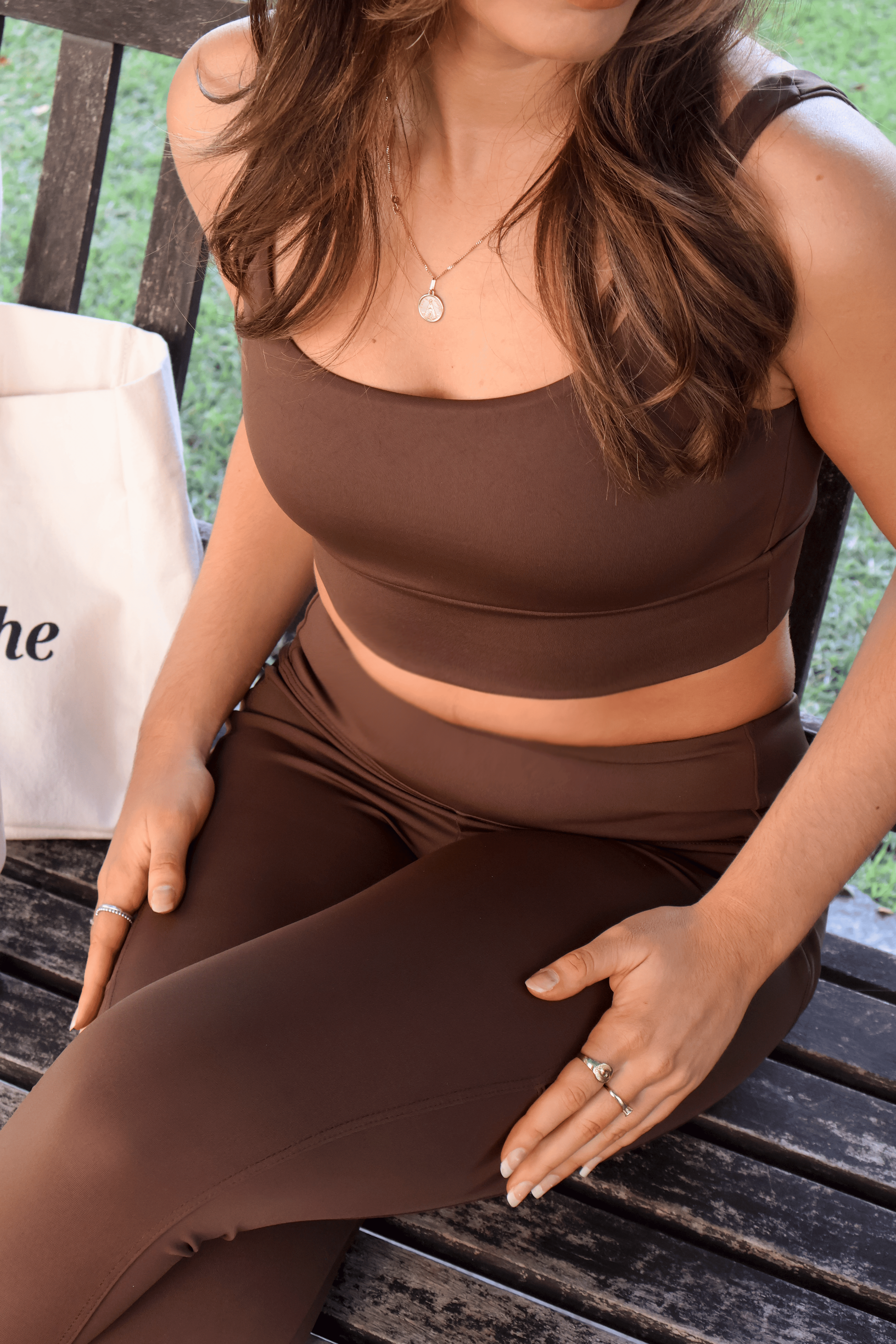 Leggin Com Bolso - Café Torrado