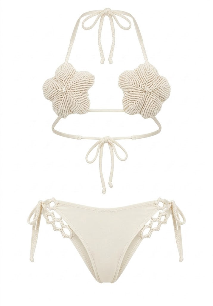 Conjunto Macramê Flor